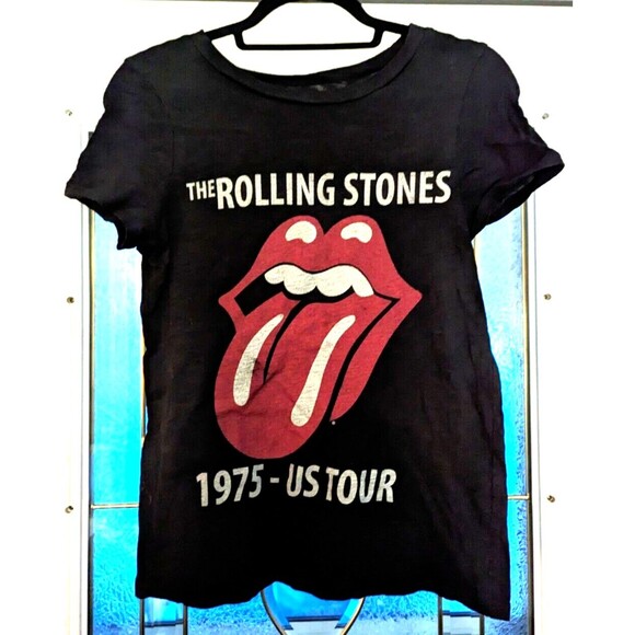 The Rolling Stones retro Shirt Adult Size Small Black Band Tee Graphic Women’s - Picture 2 of 5